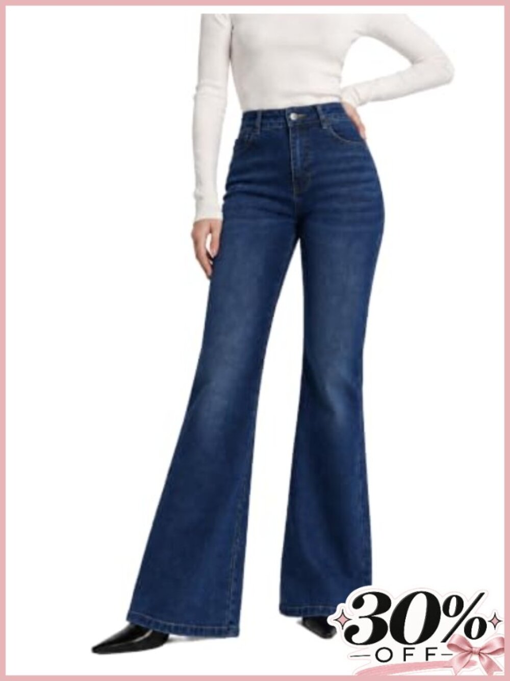 High Waisted Bootcut Tummy Control Stretch Jeans 95% Cotton